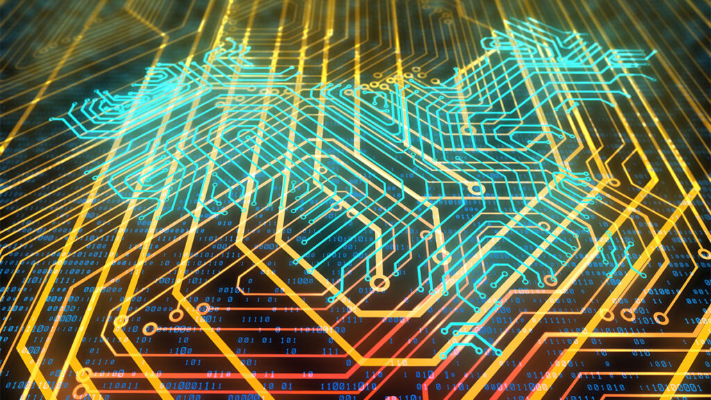 Electronic network technology, data transmission and storage, circuit board composed of China map