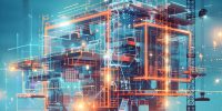 Futuristic AI Powered Building Design and Construction Concept