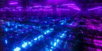 Abstract chaotic city ai car background
